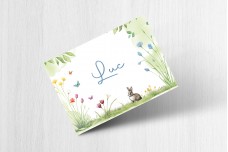 Konijn met bloemen